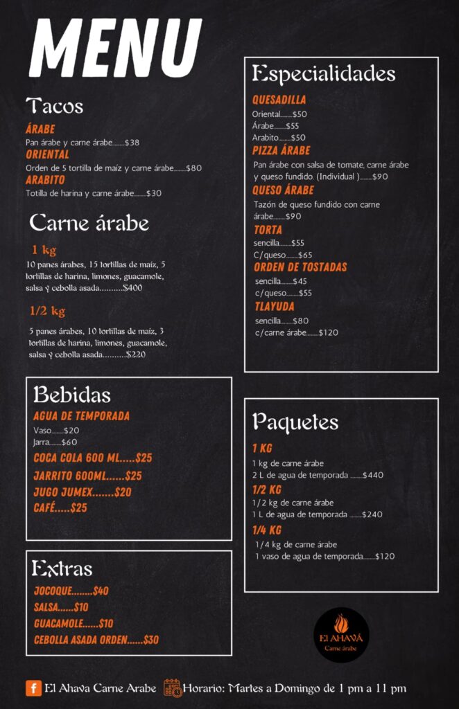 menu